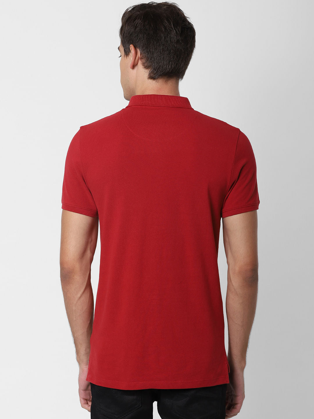 Red Polo Neck T-Shirt
