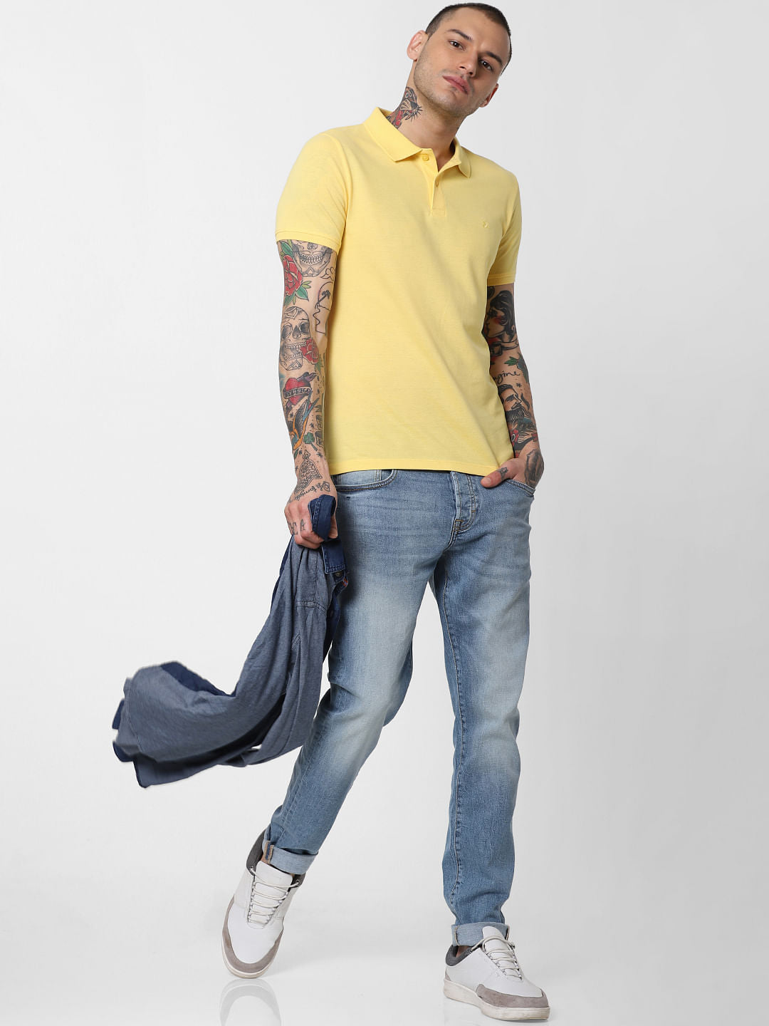 Yellow Polo Neck T-Shirt