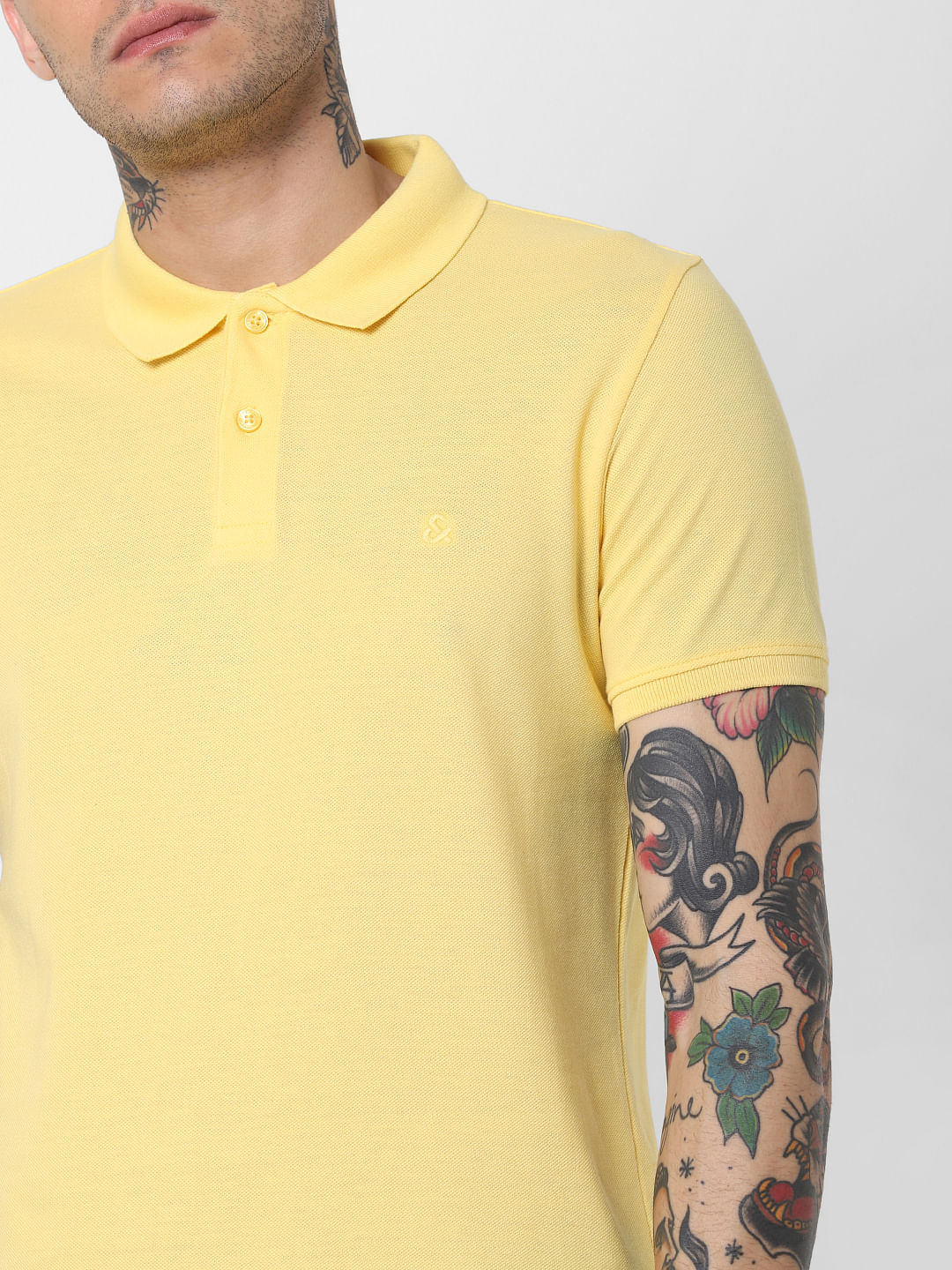 Yellow Polo Neck T-Shirt