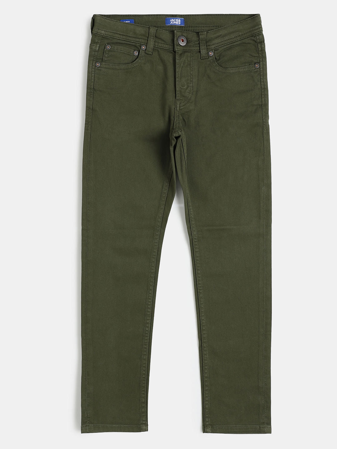 Boys Green Mid Rise Glenn Slim Fit Jeans - 128/8Y