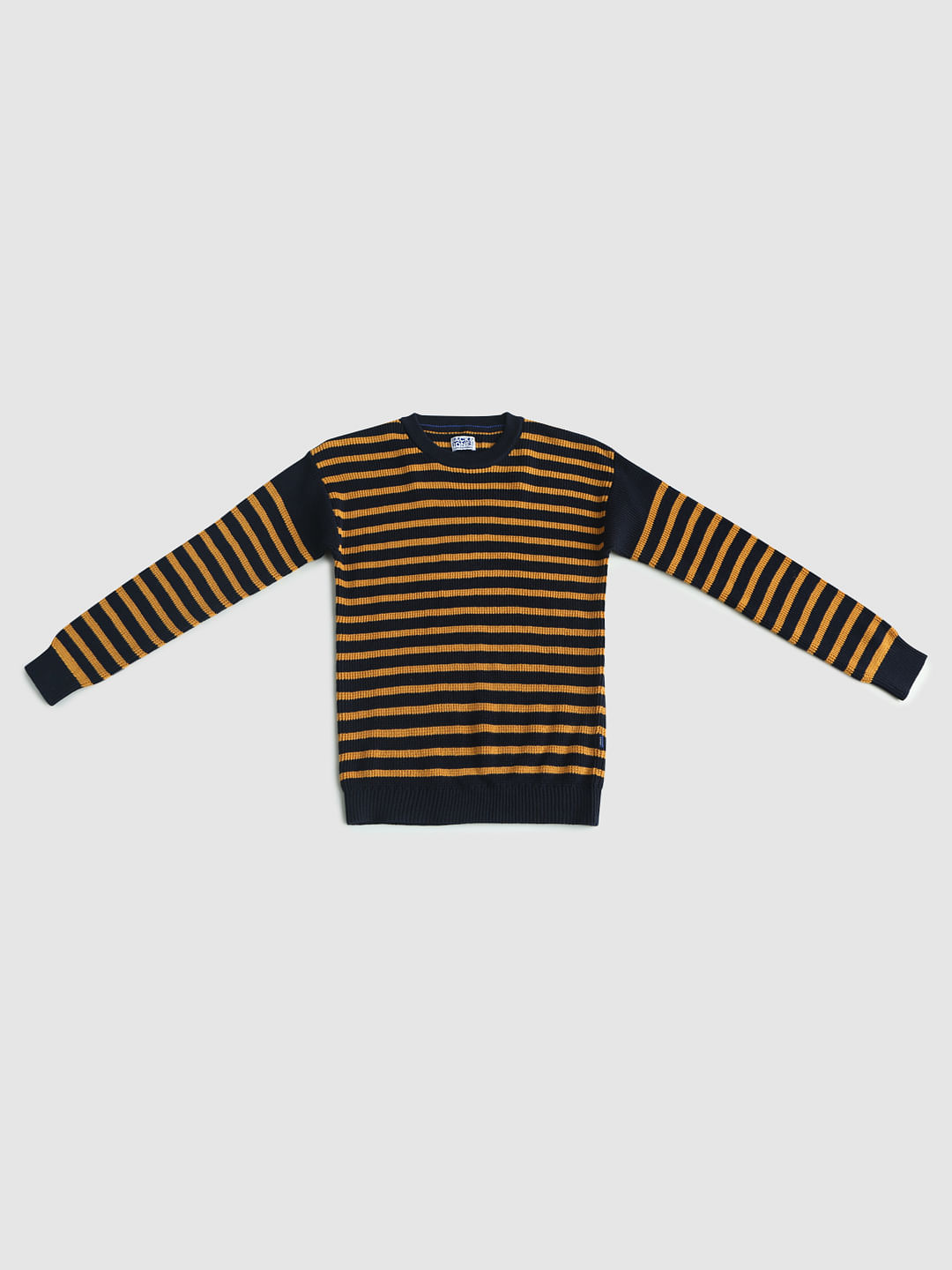 Boys Yellow Striped Pullover - 128/8Y