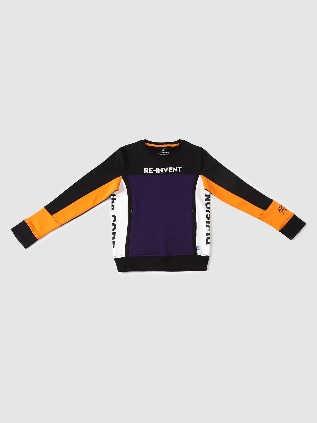 Boys Purple Colourblocked Sweatshirt - 128/8Y