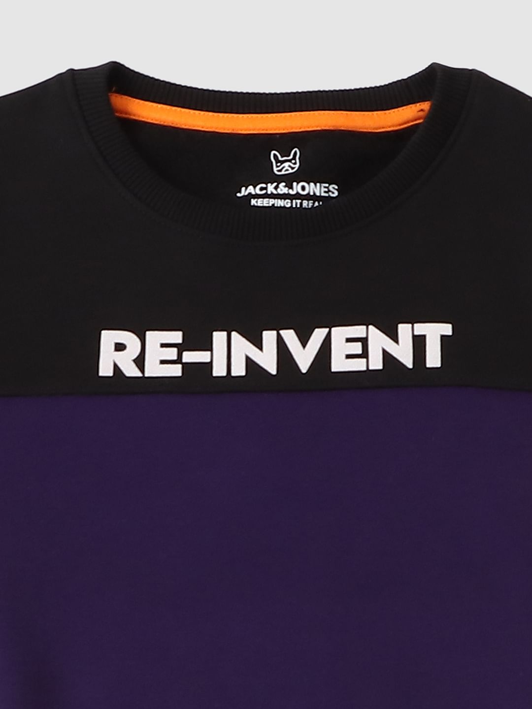 Boys Purple Colourblocked Sweatshirt