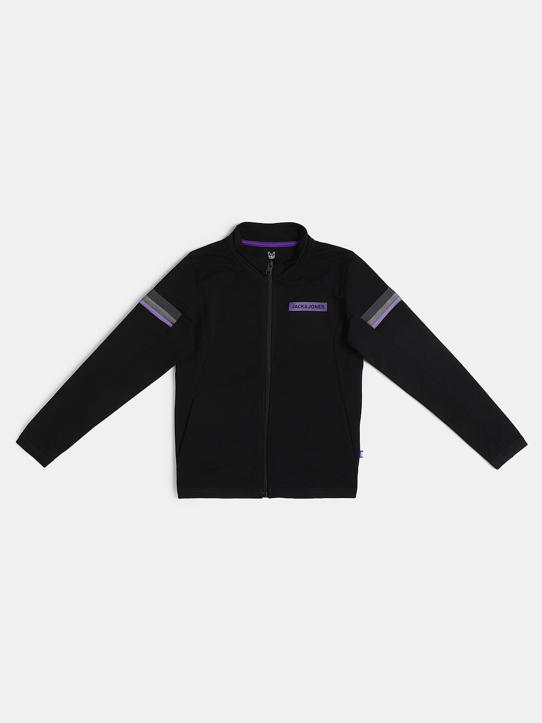 Boys Black High Neck Zip Up Sweatshirt - 128/8Y