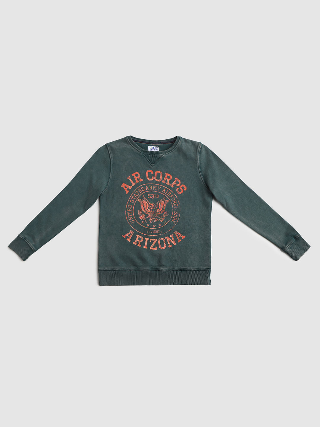 Boys Green Text Print Sweatshirt - 128/8Y