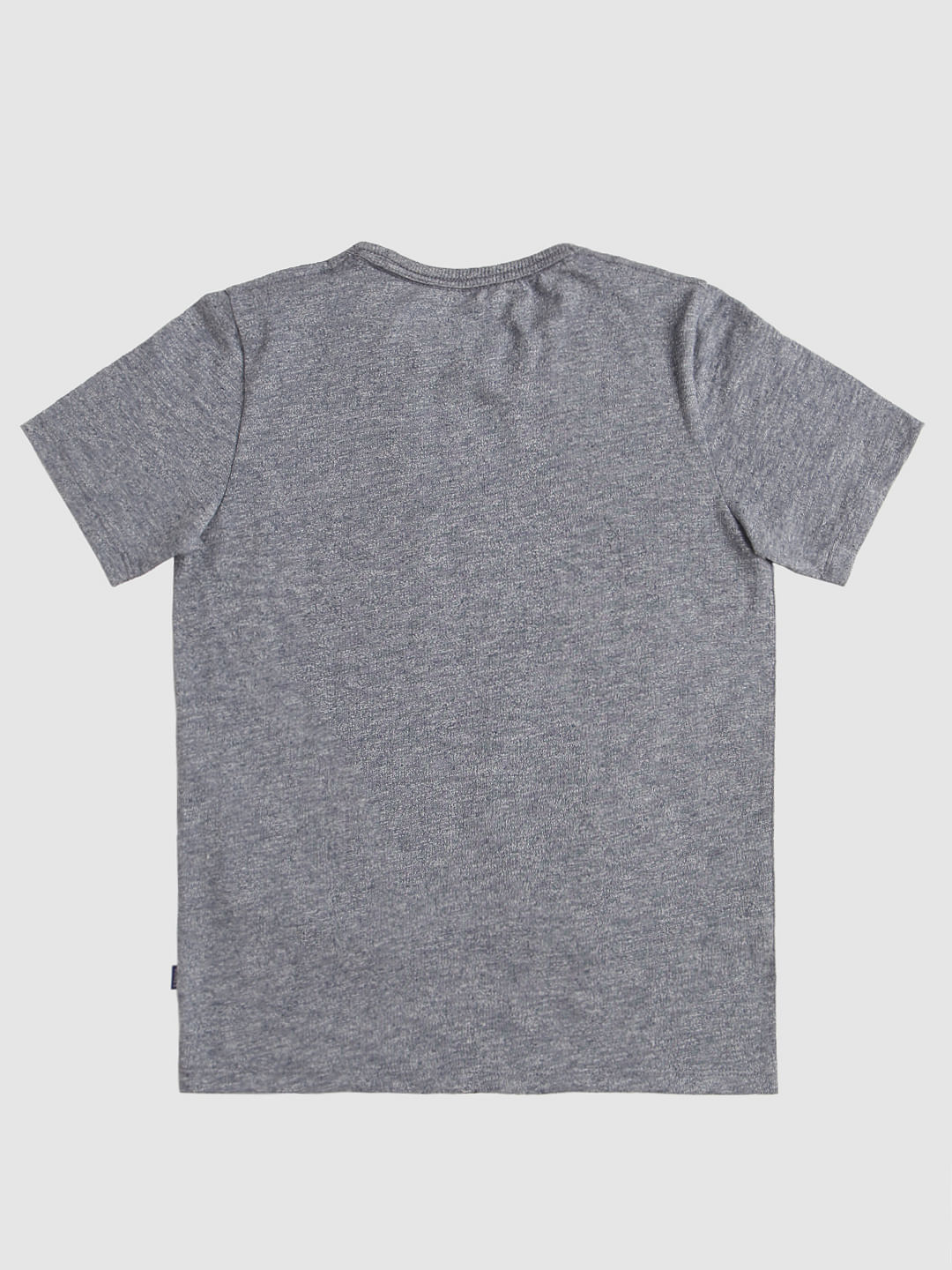 Boys Grey Text Print Crew Neck T-Shirt