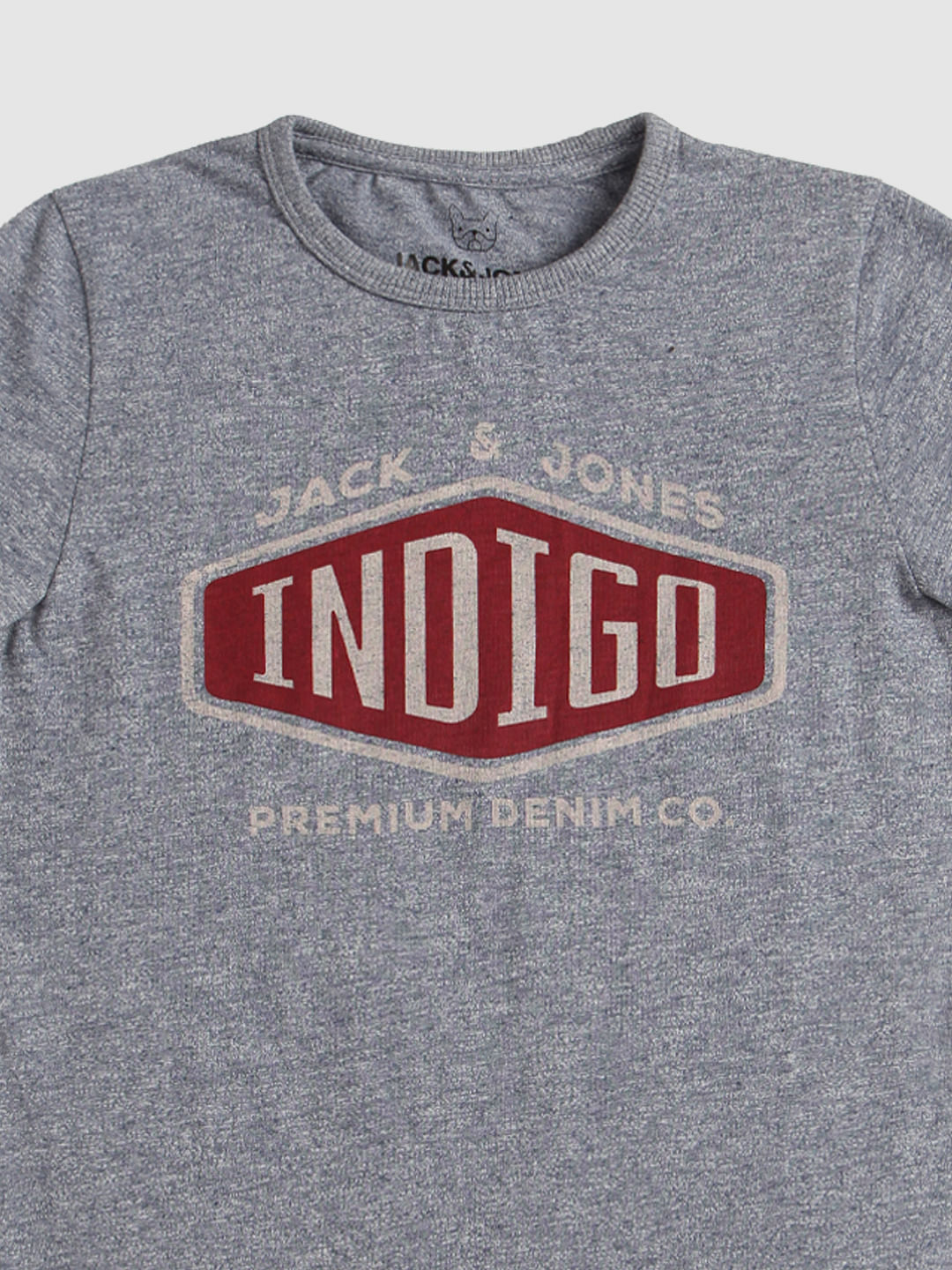 Boys Grey Text Print Crew Neck T-Shirt