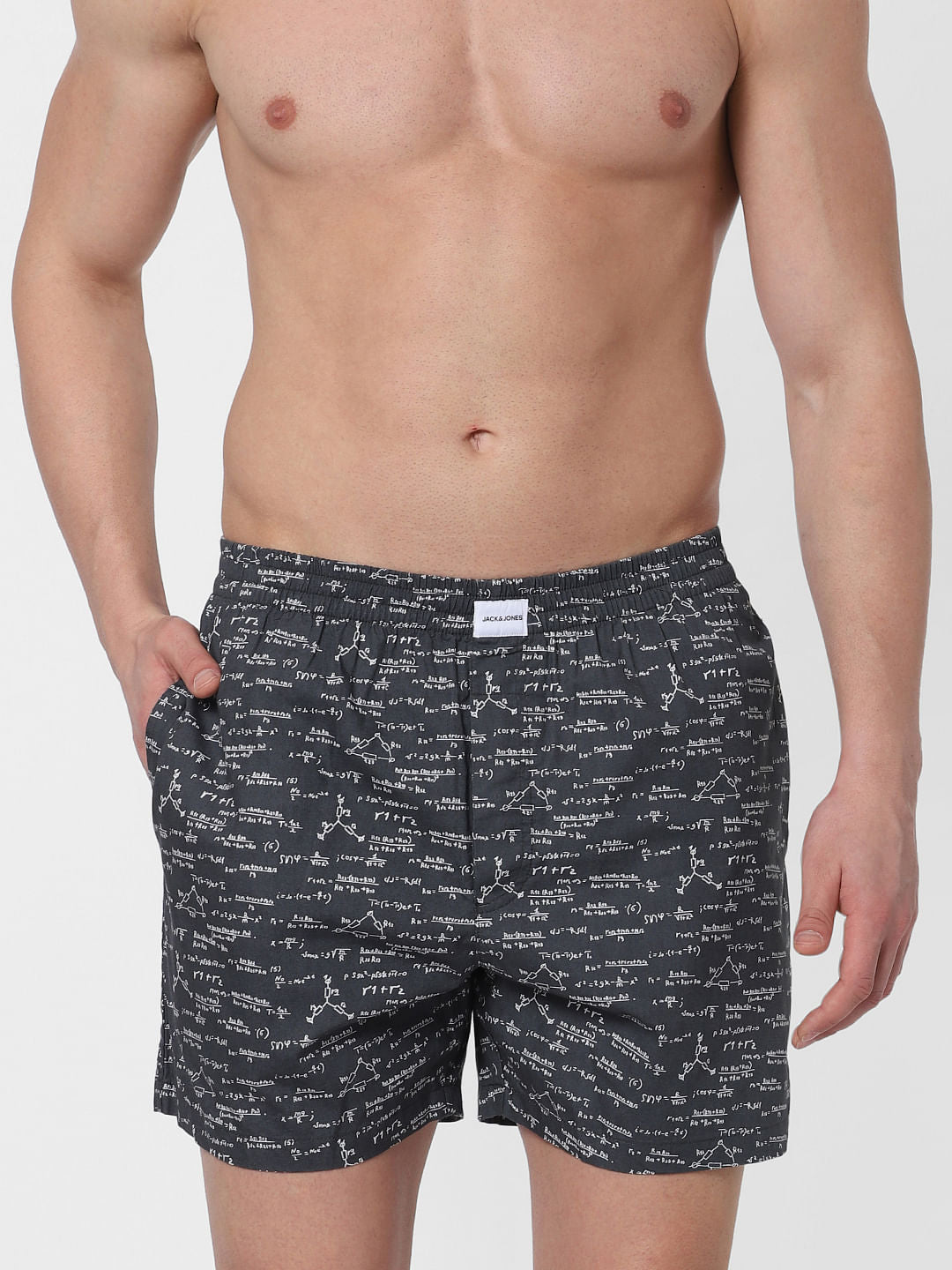 Black Algebra Print Boxers - S