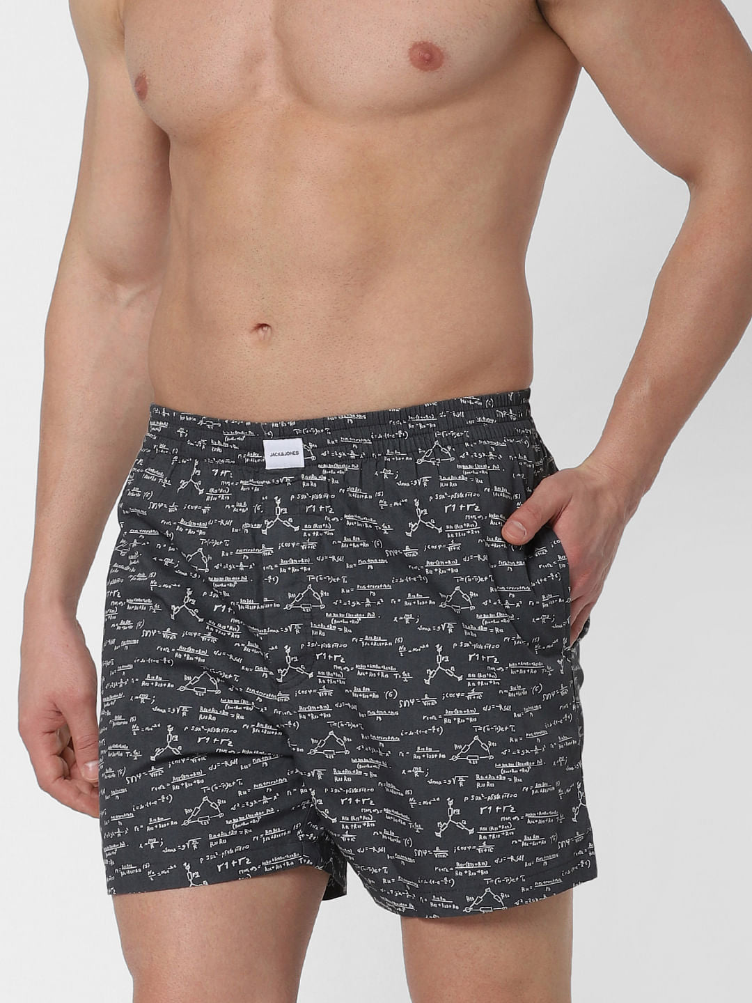 Black Algebra Print Boxers