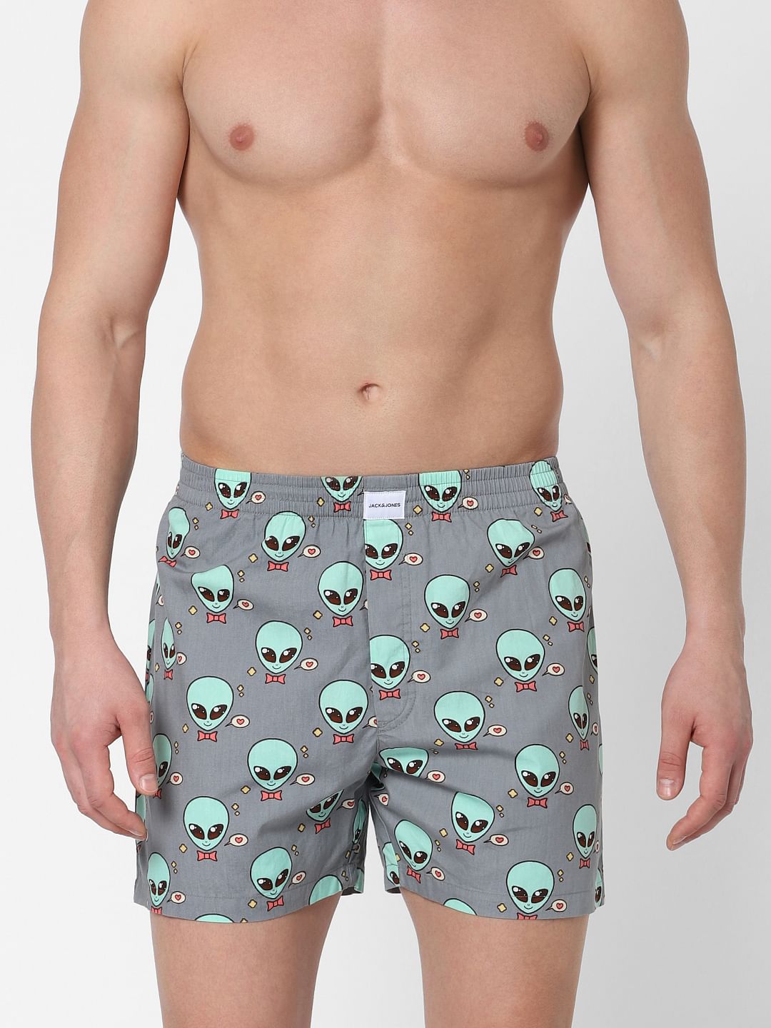 Grey Alien Print Boxers - S