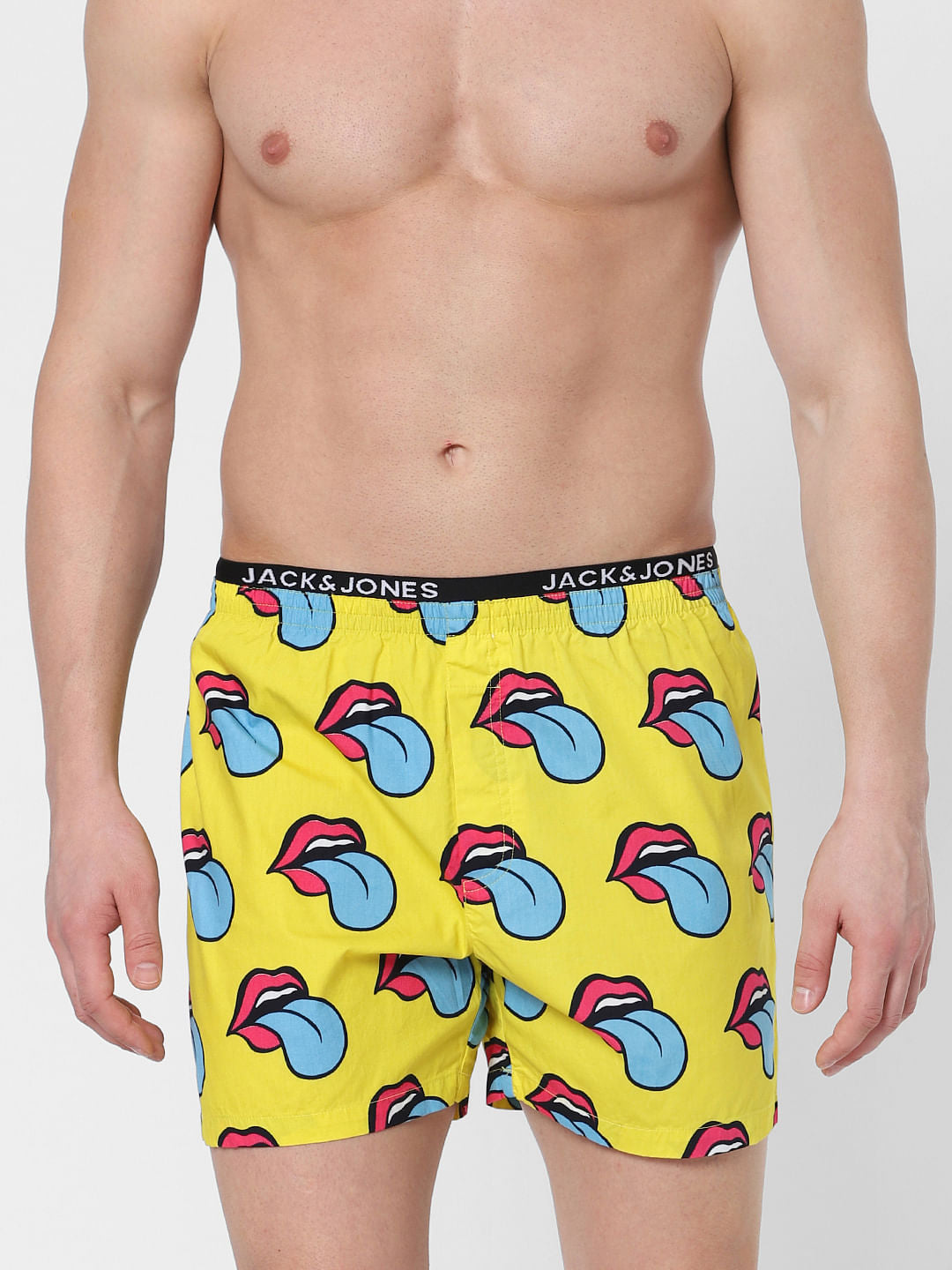 Yellow All Over Lips Print Boxers
