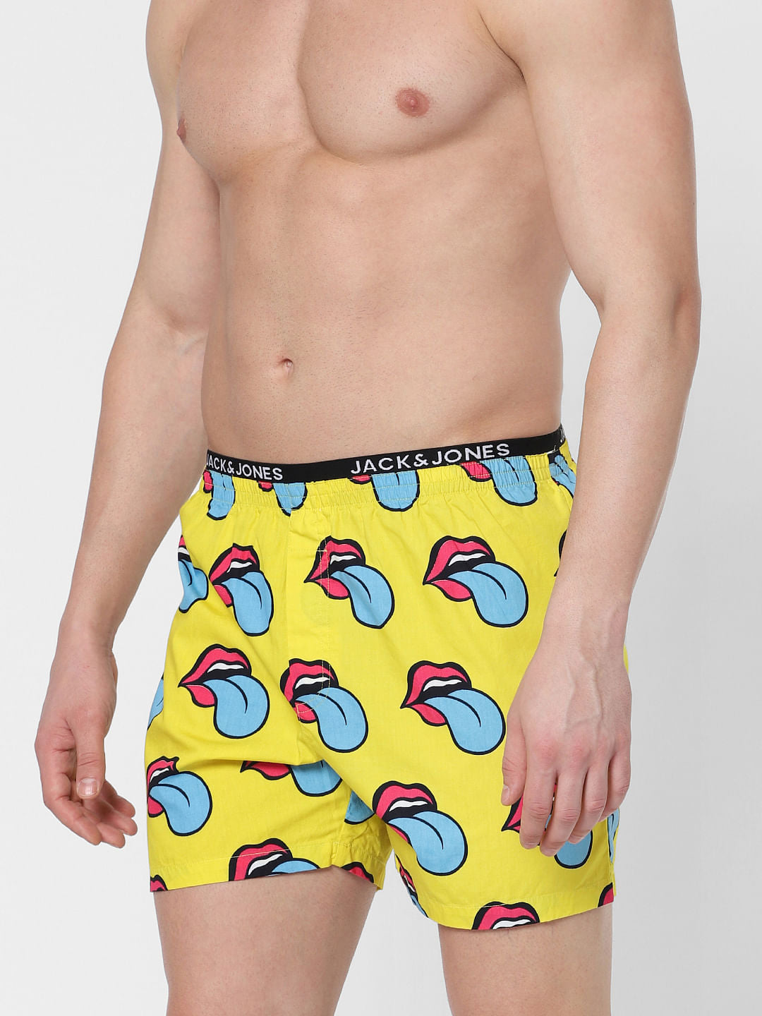 Yellow All Over Lips Print Boxers
