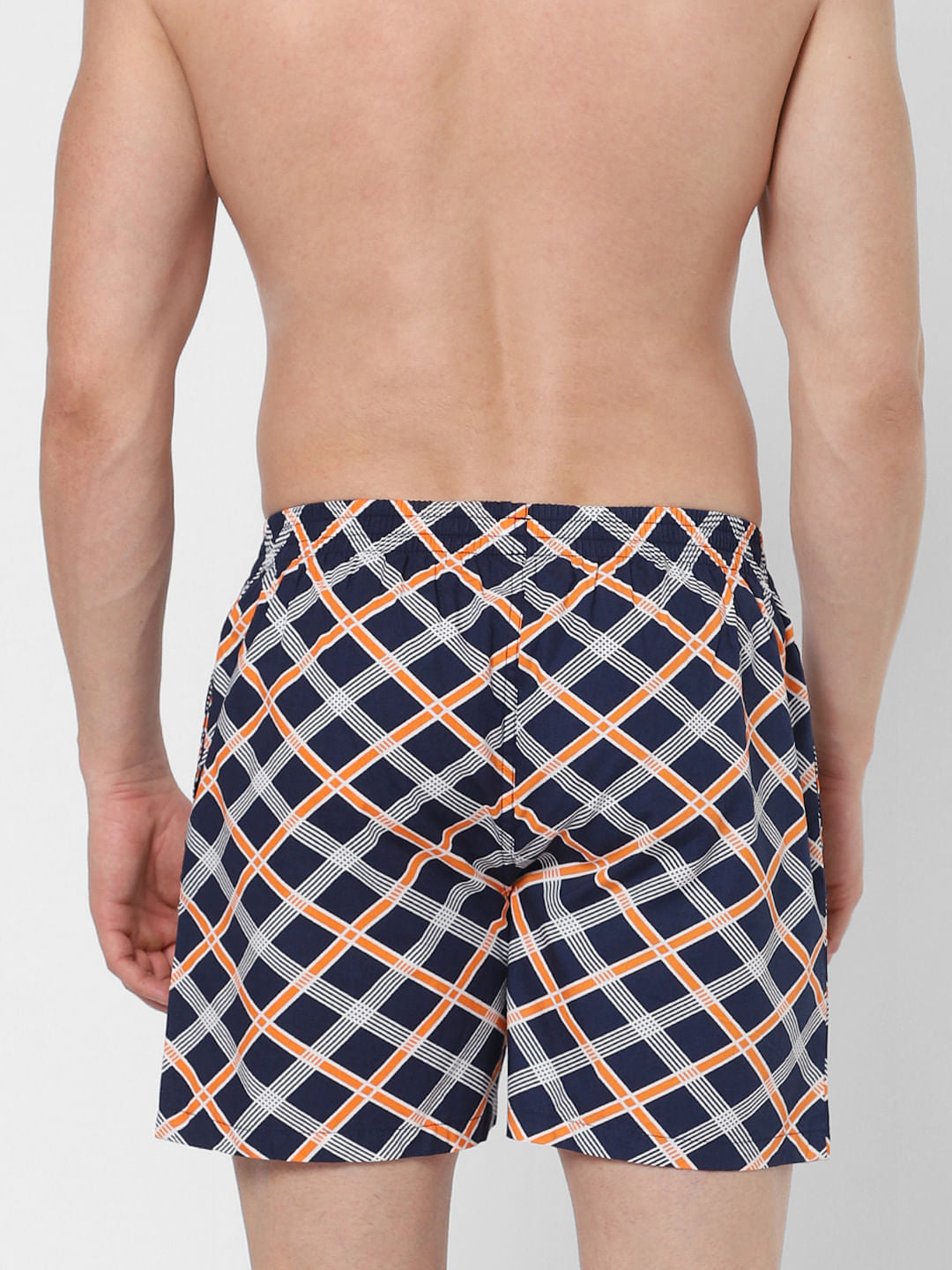 Blue Check Print Boxers