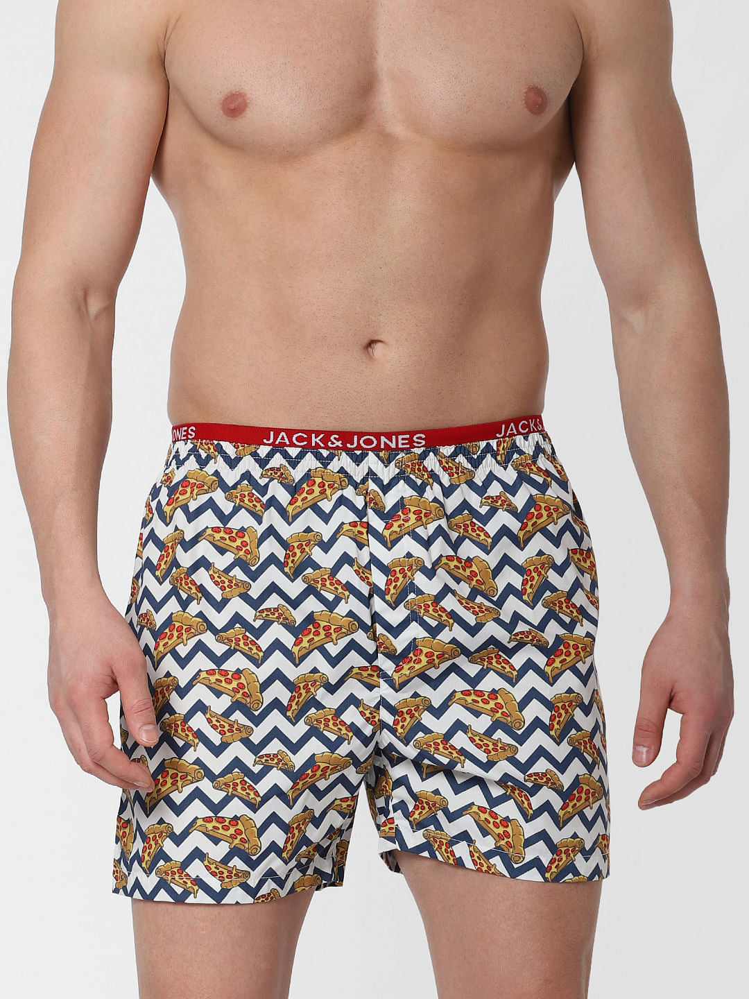 White Pizza Print Boxers - S