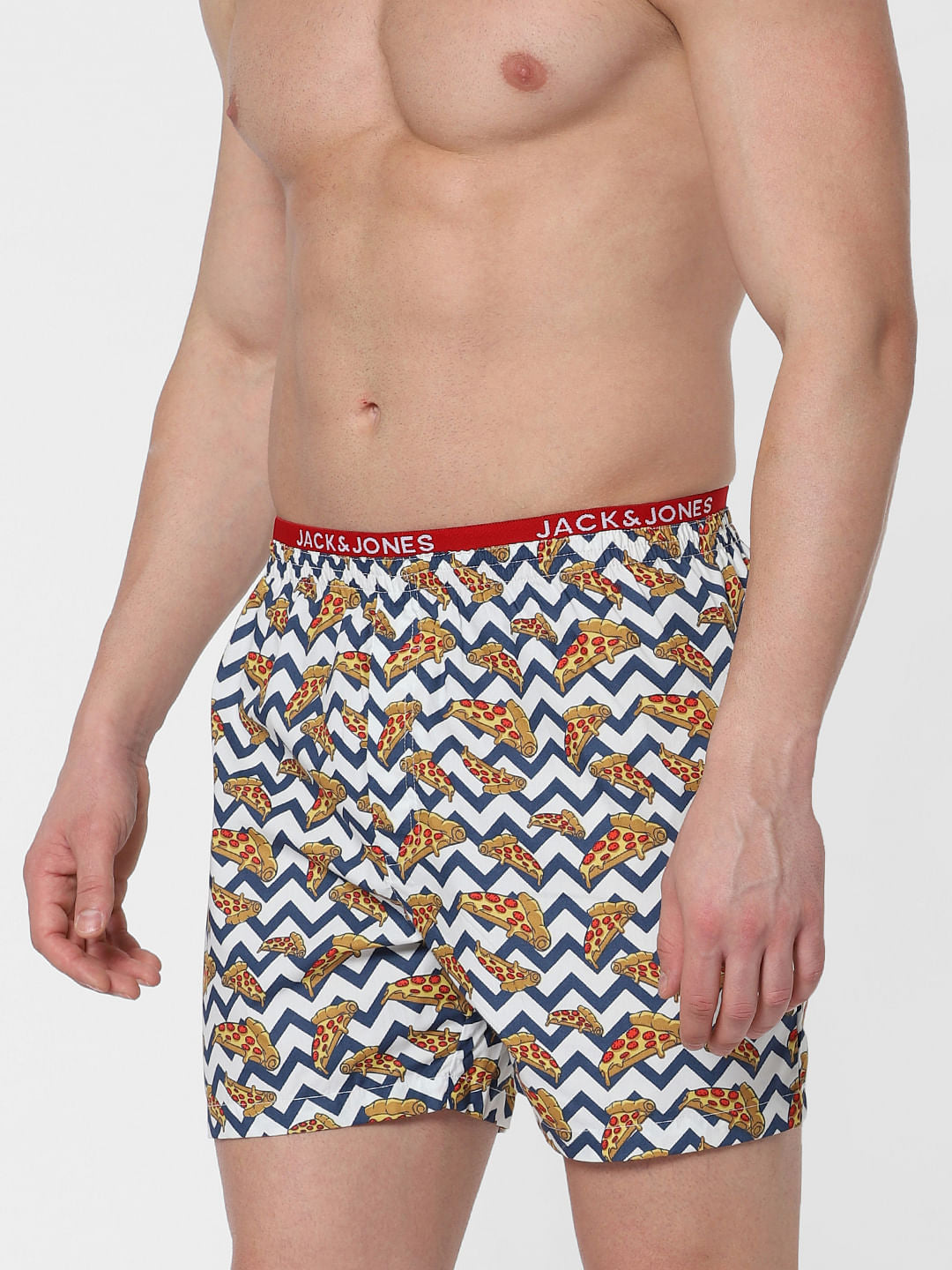 White Pizza Print Boxers