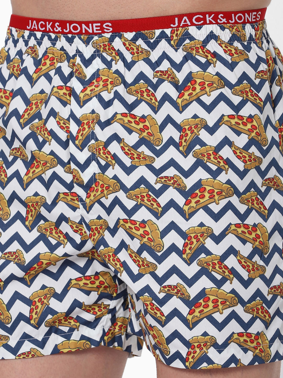 White Pizza Print Boxers