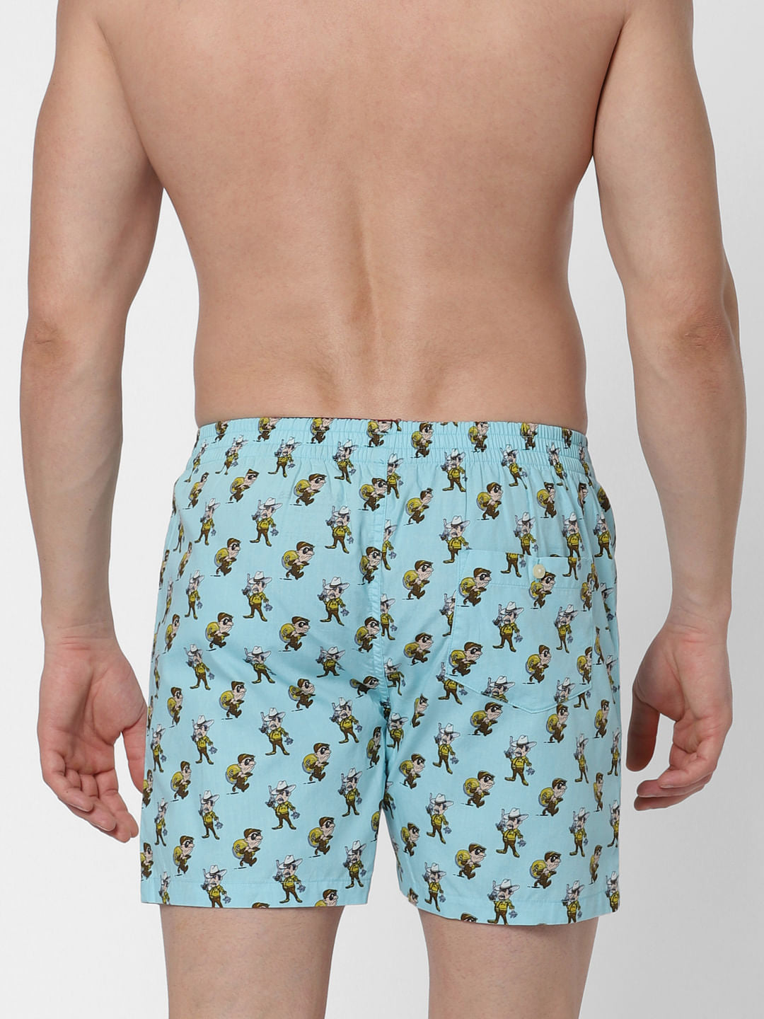 Light Blue Graphic Print Boxers