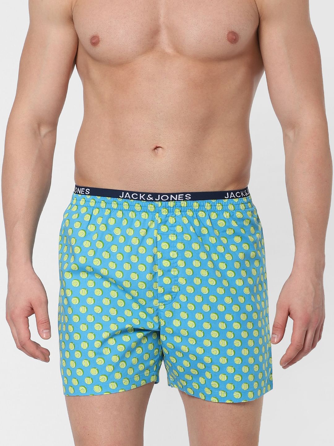 Light Blue Tennis Ball Print Boxers - S