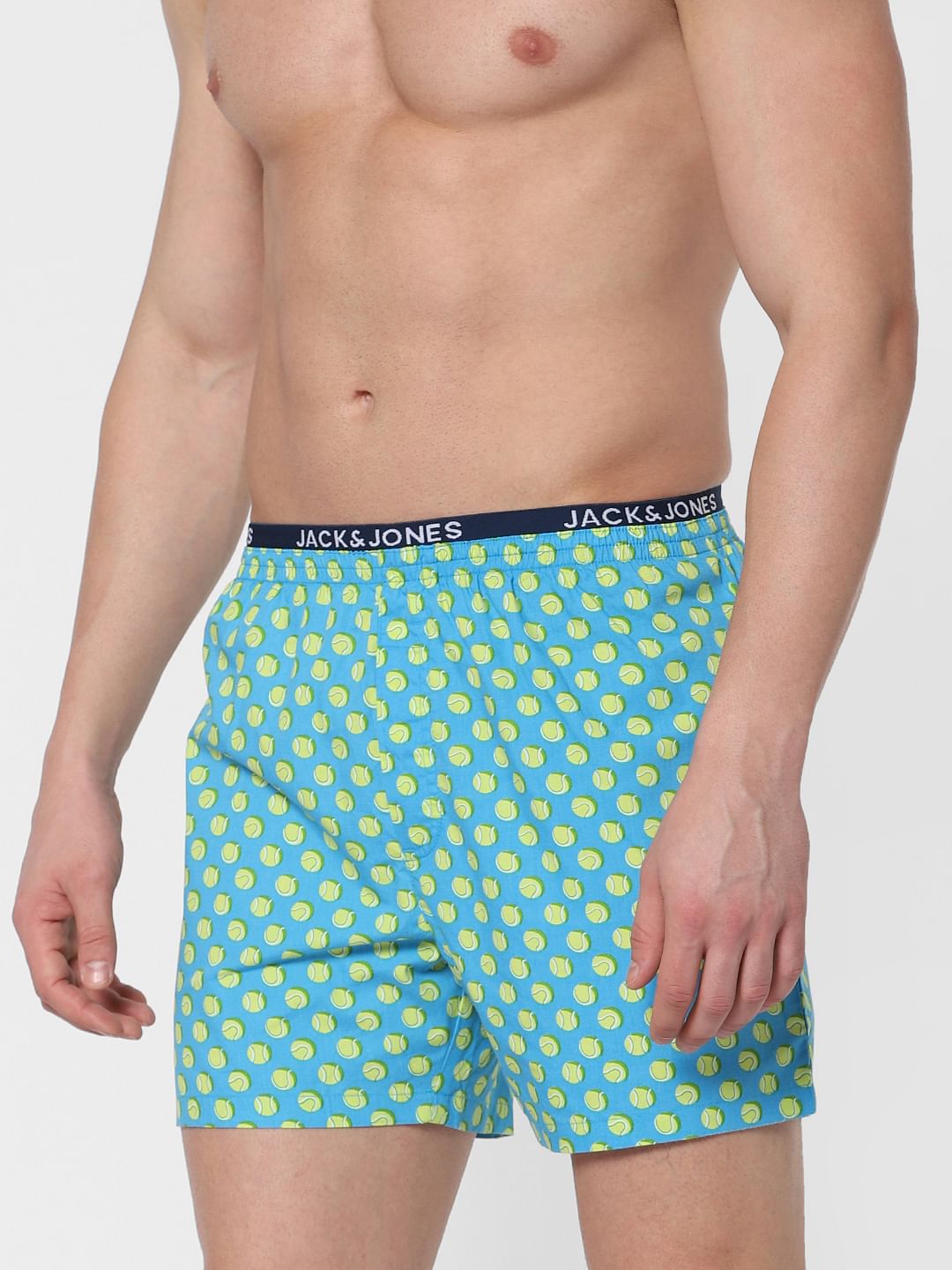 Light Blue Tennis Ball Print Boxers