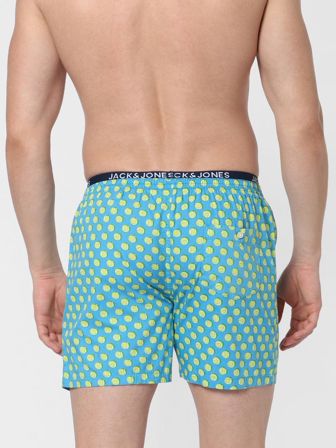 Light Blue Tennis Ball Print Boxers