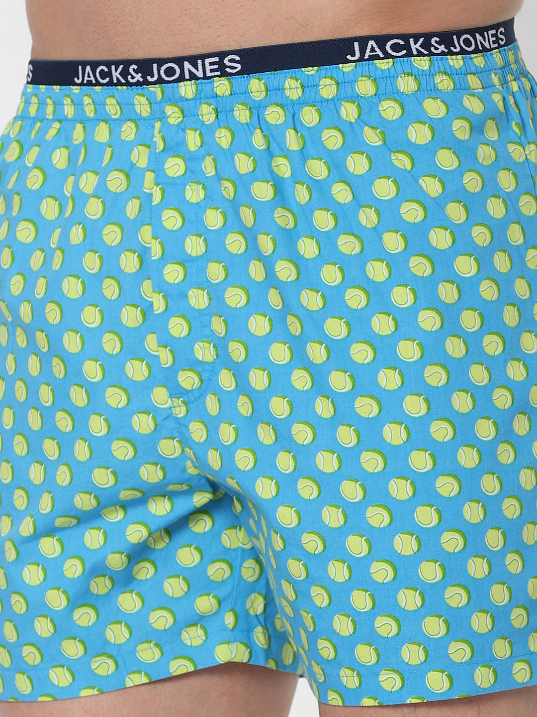 Light Blue Tennis Ball Print Boxers