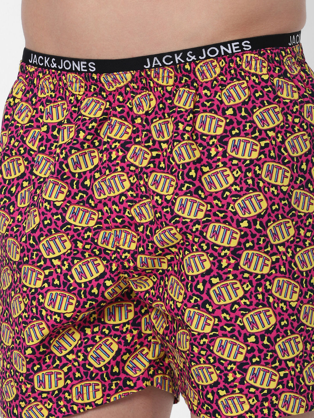 Pink Wtf Print Boxers