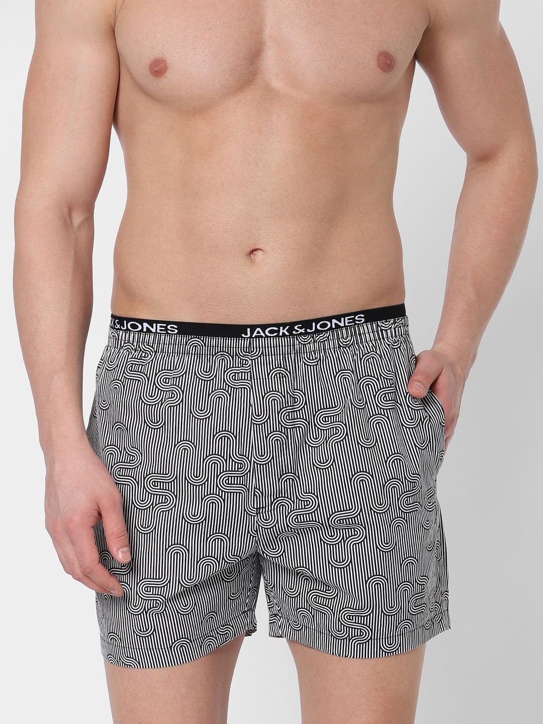 Grey Striped Boxers - S