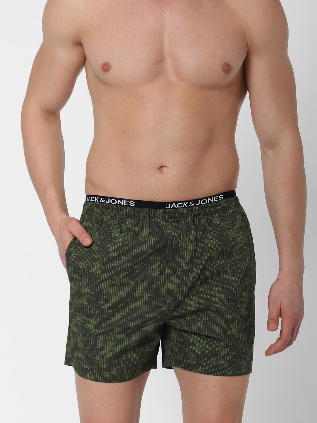 Green Camo Print Boxers - S
