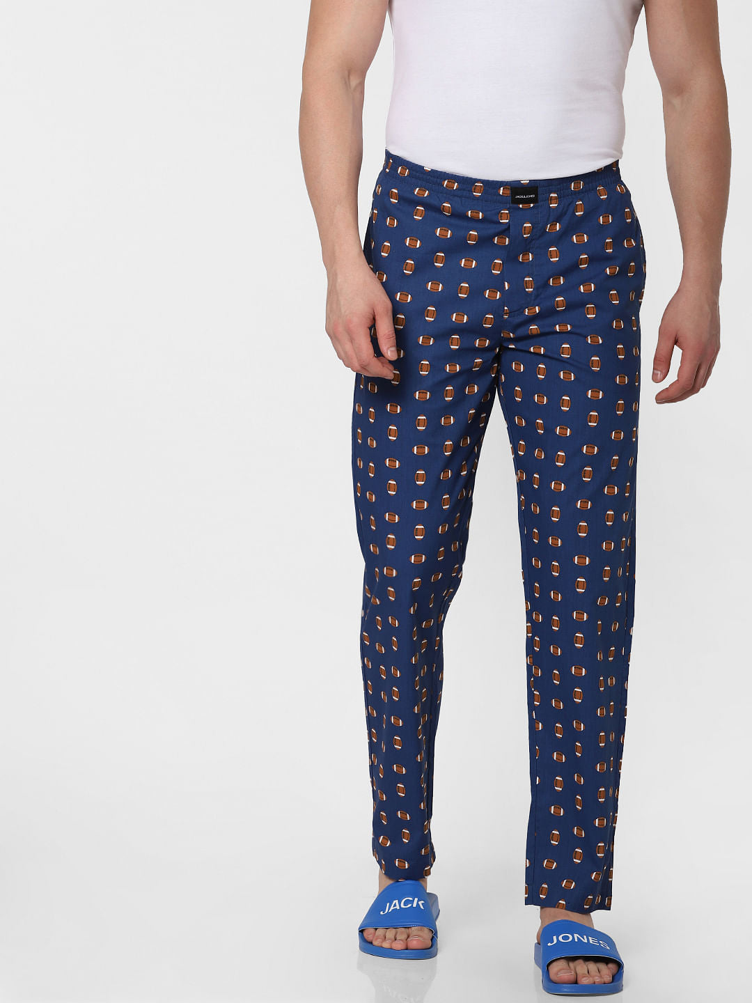 Blue Rugby Ball Print Pyjama