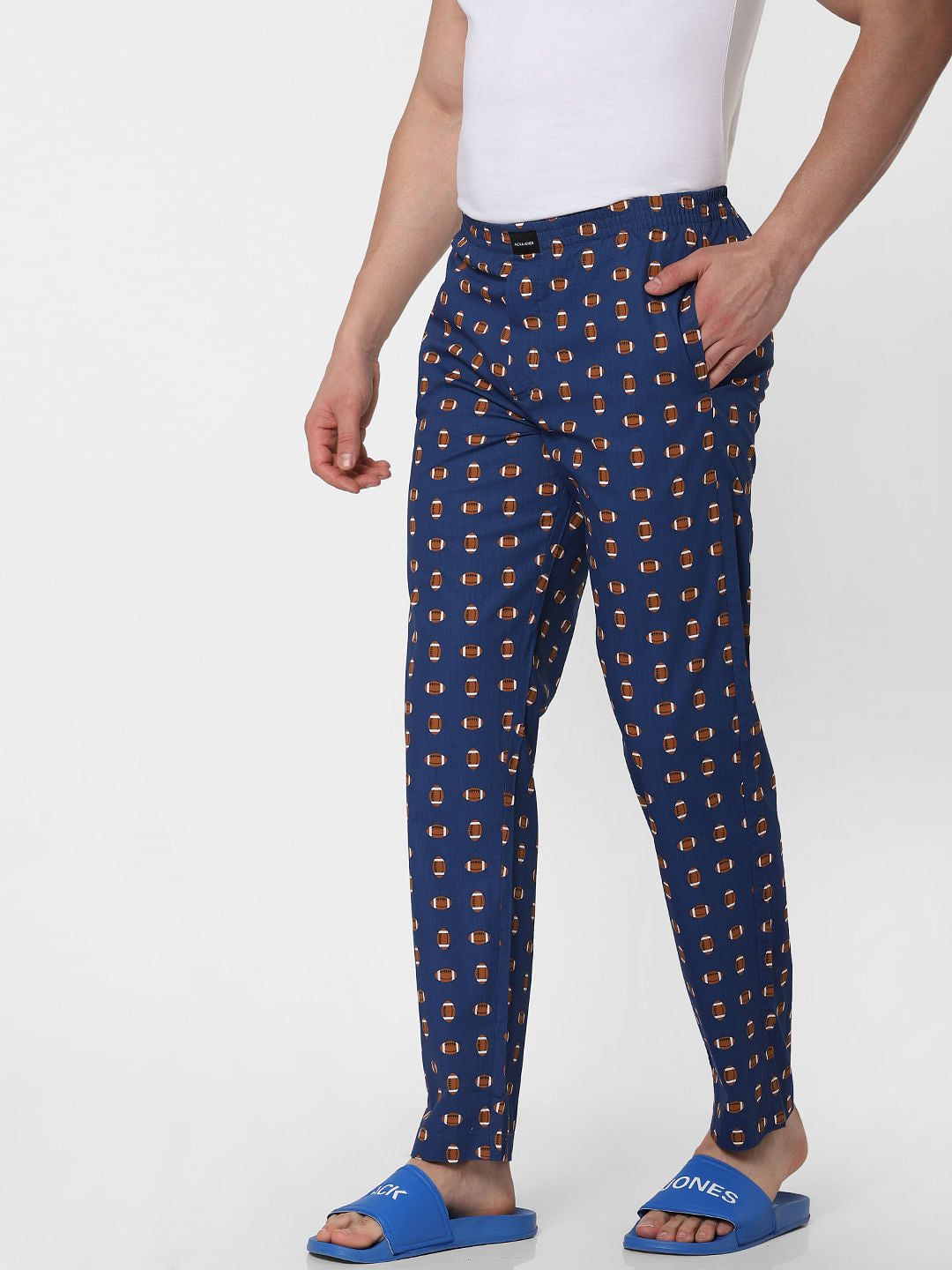 Blue Rugby Ball Print Pyjama