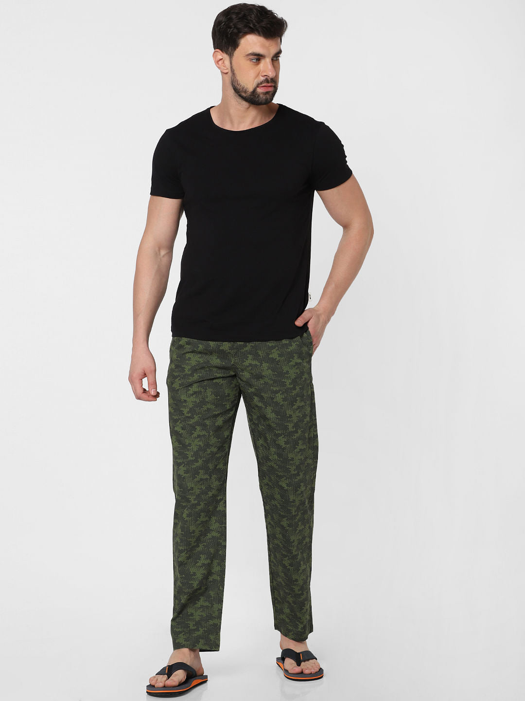 Green Camo Print Pyjama - S