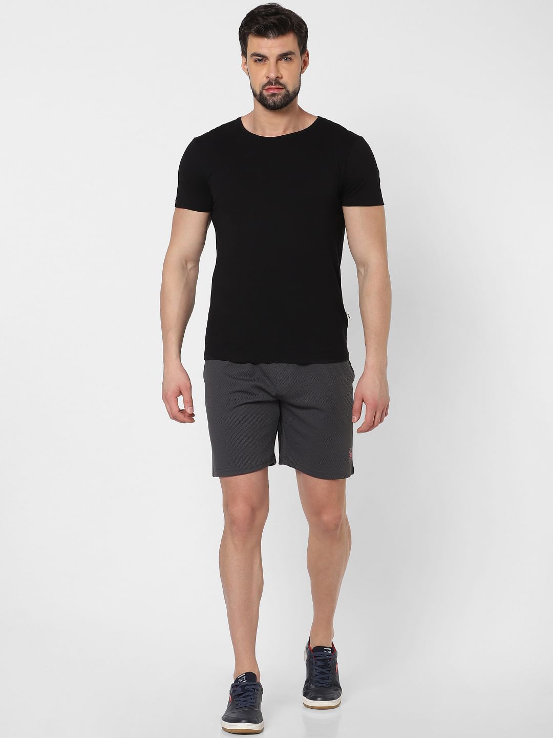 Dark Grey Logo Print Sweatshorts - S