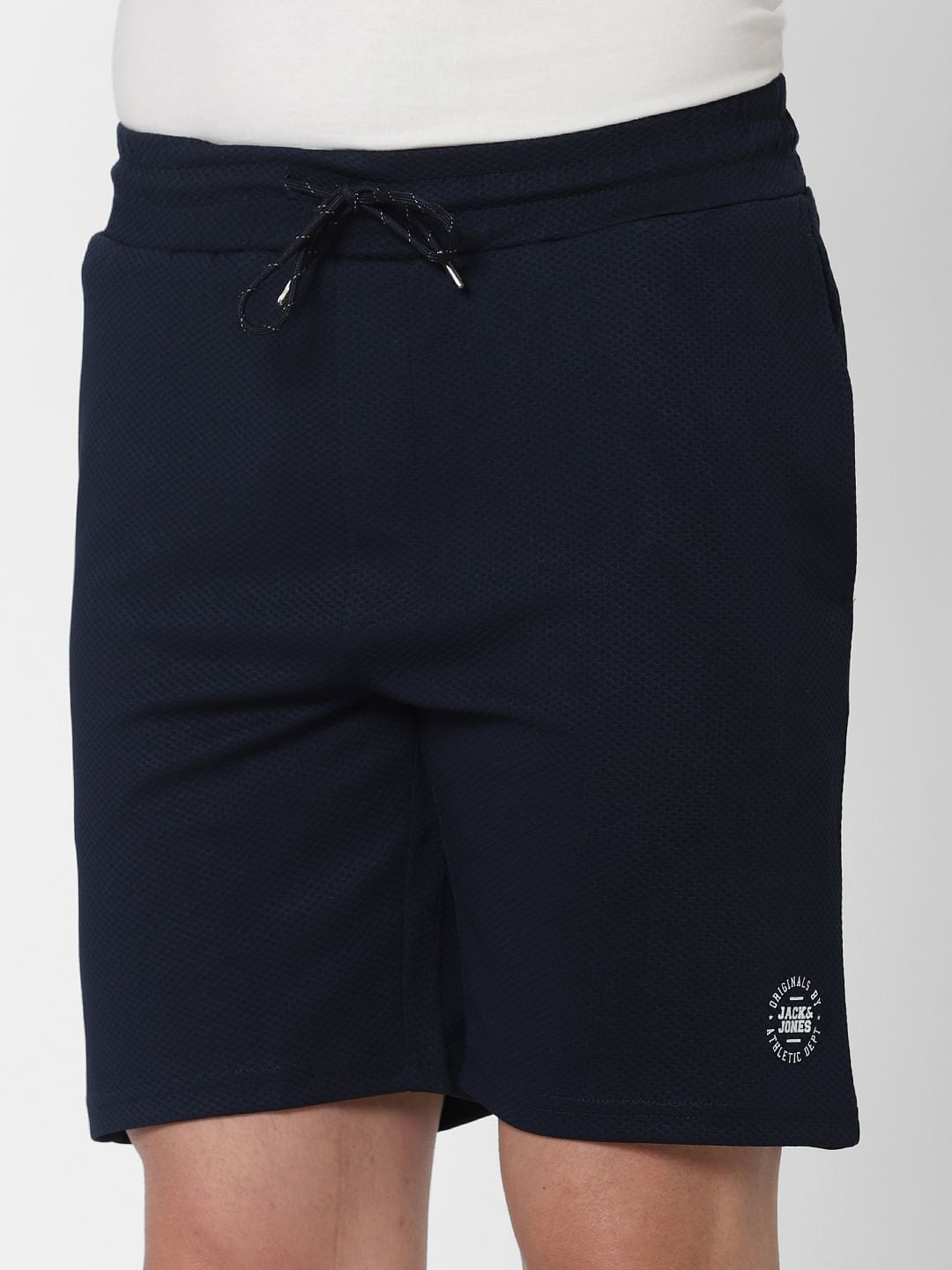 Navy Blue Logo Print Sweatshorts