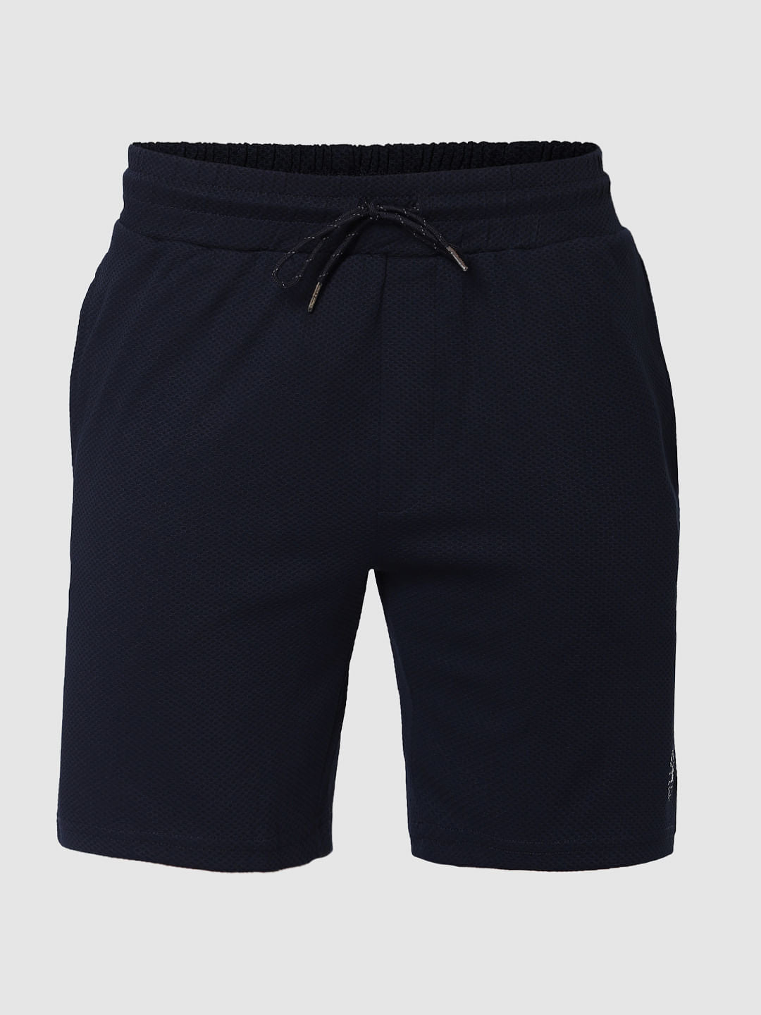 Navy Blue Logo Print Sweatshorts