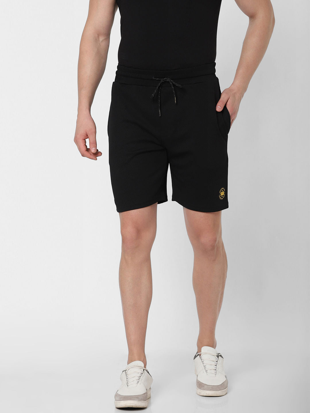 Black Logo Print Sweatshorts