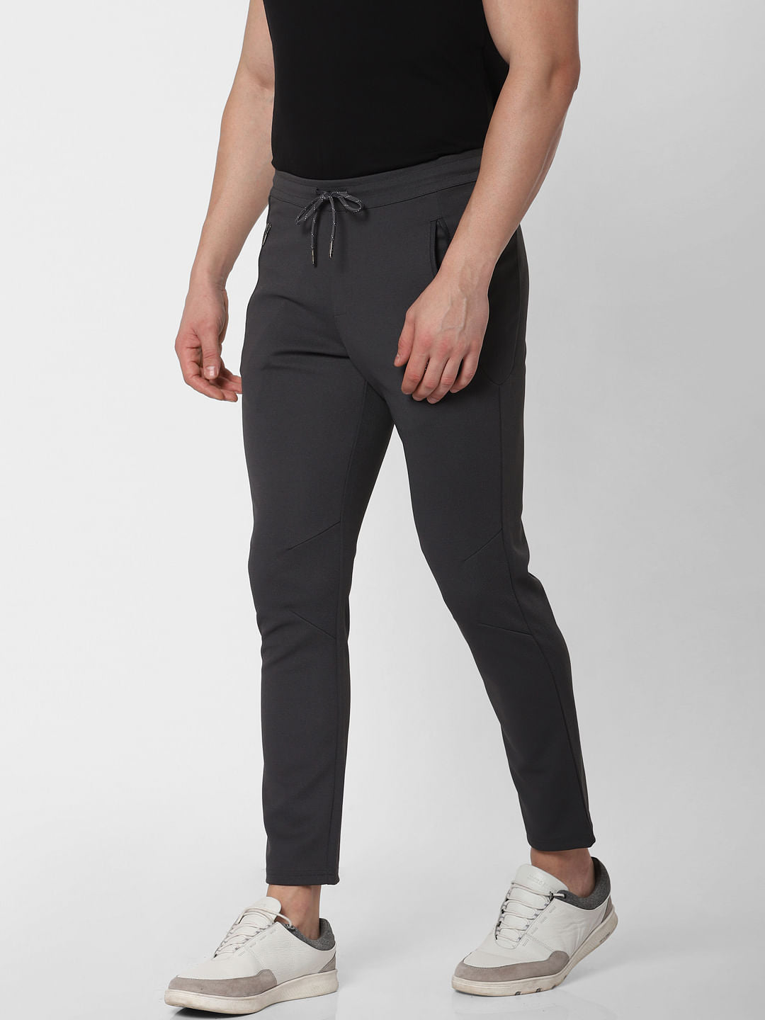 Dark Grey Side Zip Trackpants