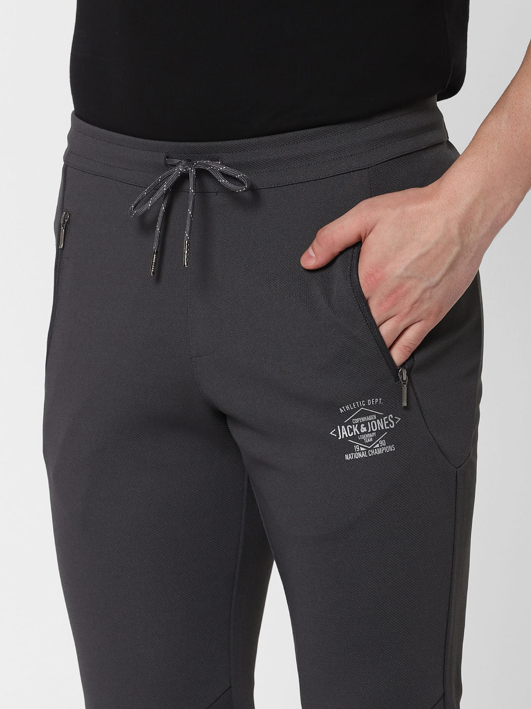 Dark Grey Side Zip Trackpants