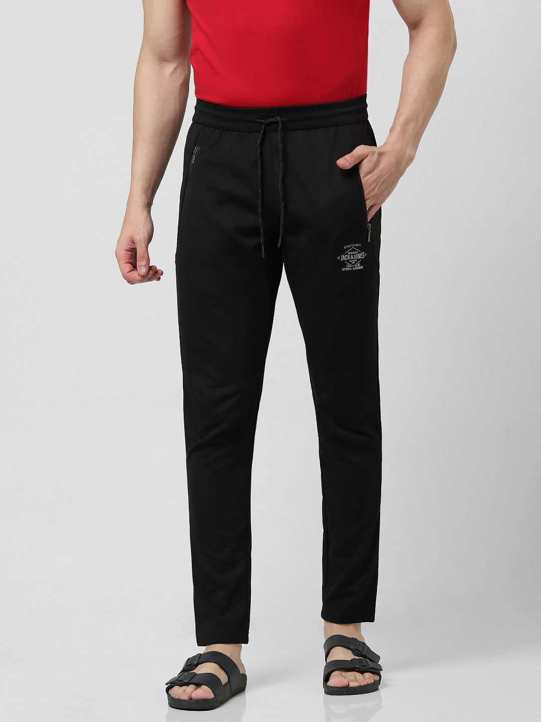 Black Low Rise Trackpants