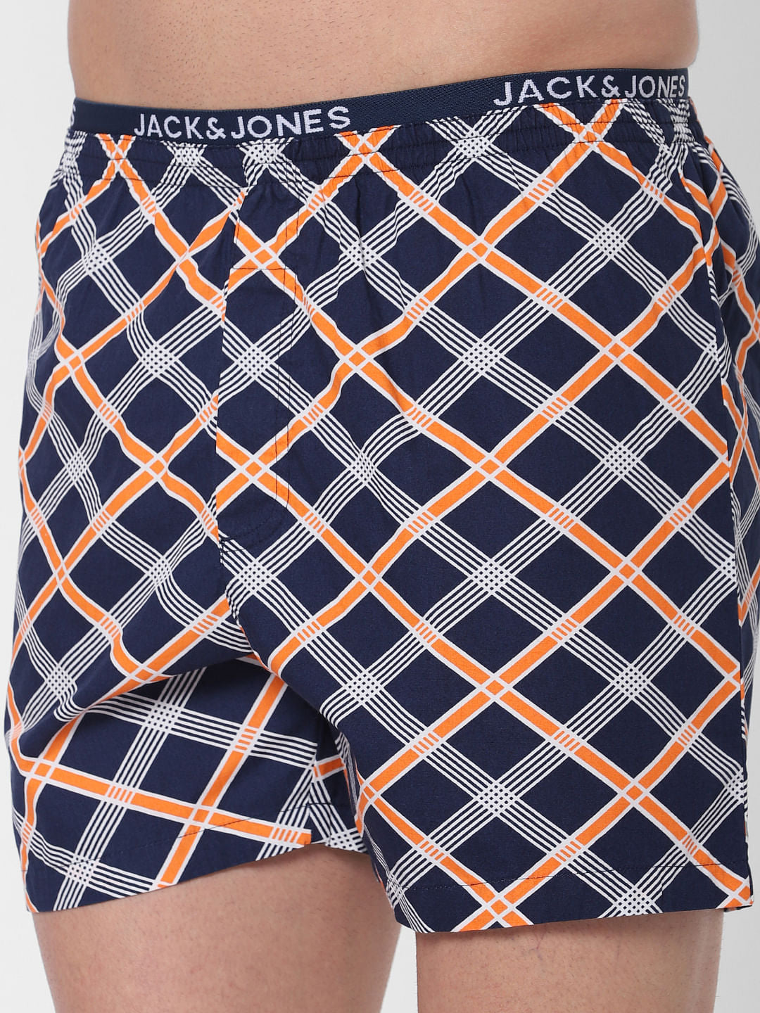 Dark Blue Check Boxers