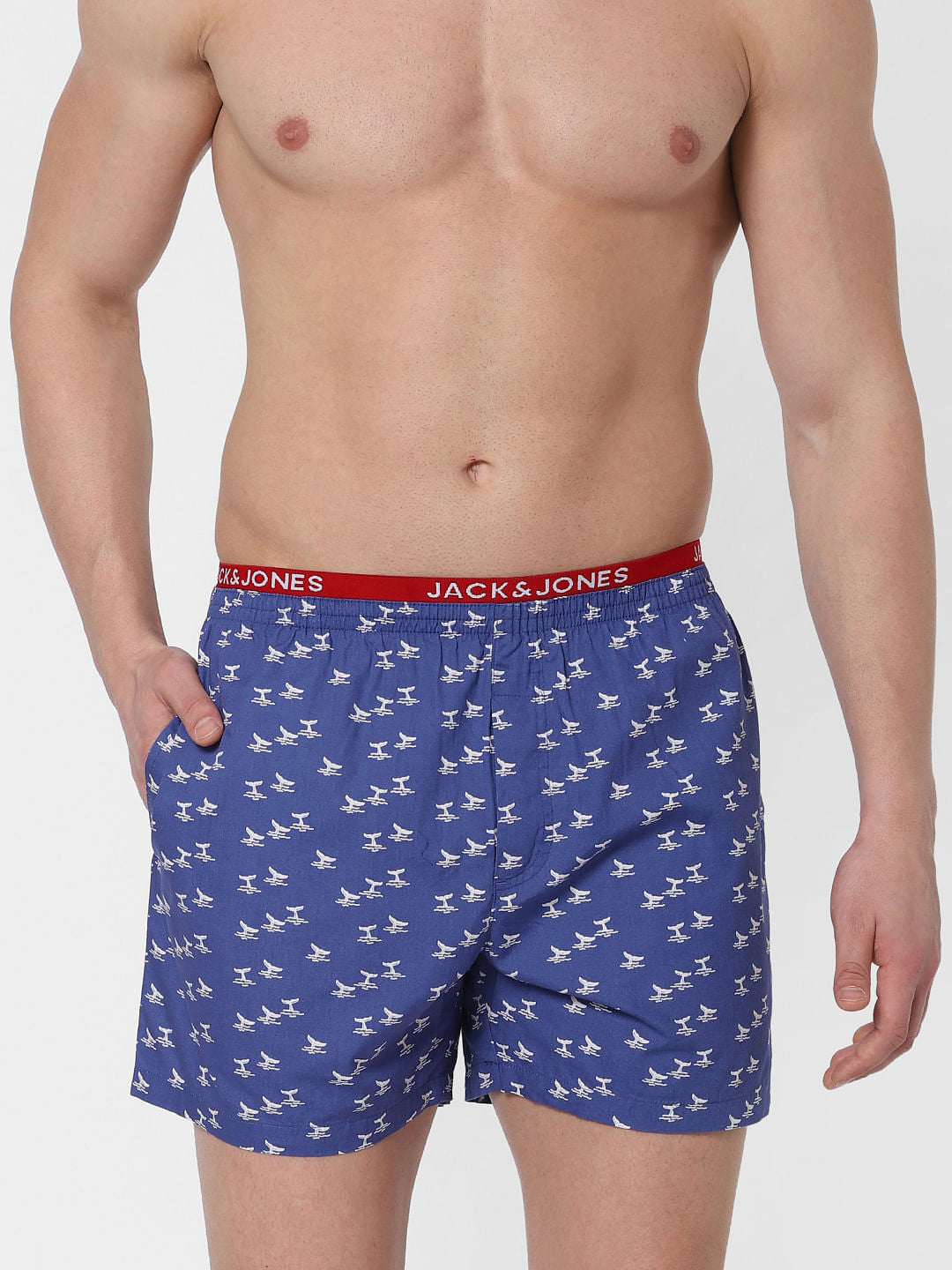 Blue Whale Print Boxers - S