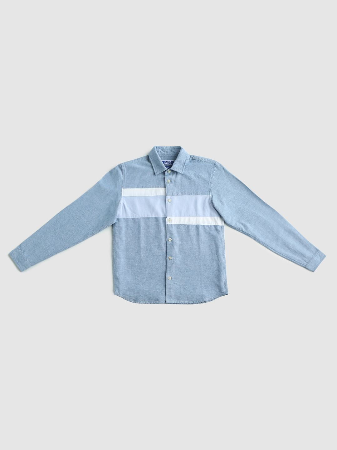 Boys Blue Patch Print Full Sleeves Shirt - 128/8Y