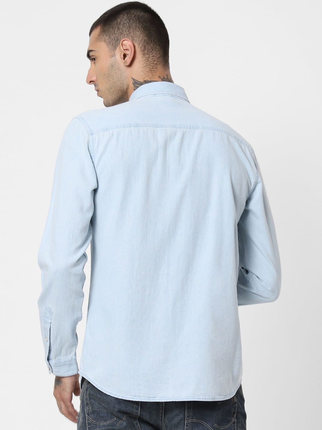 Light Blue Denim Full Sleeves Shirt