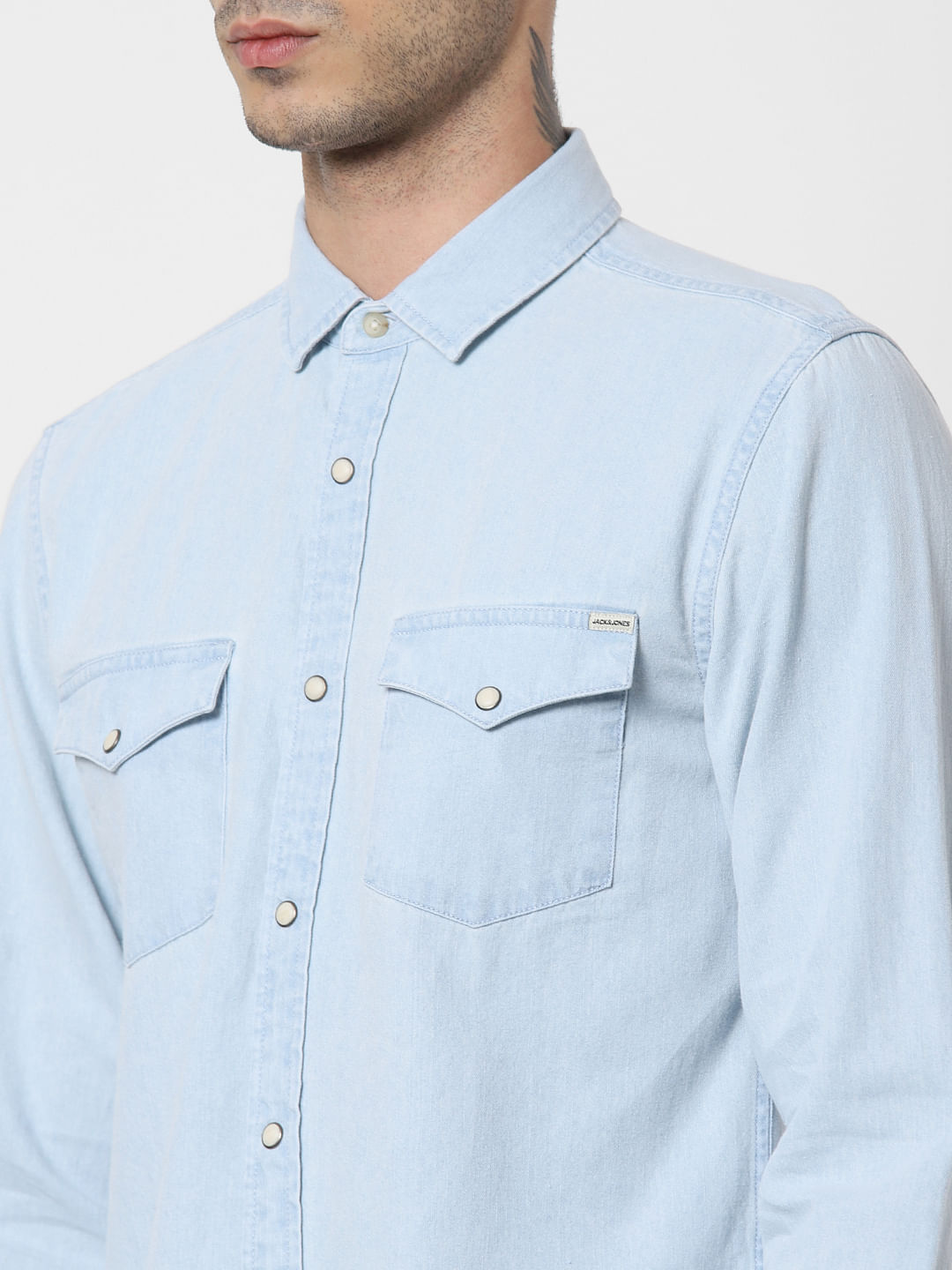 Light Blue Denim Full Sleeves Shirt