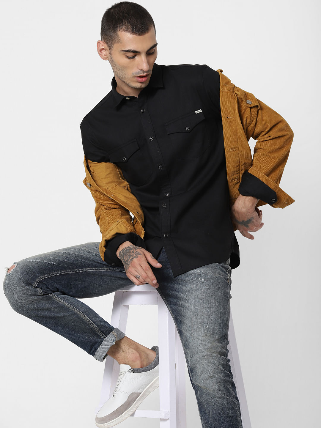 Black Full Sleeves Shirt - S