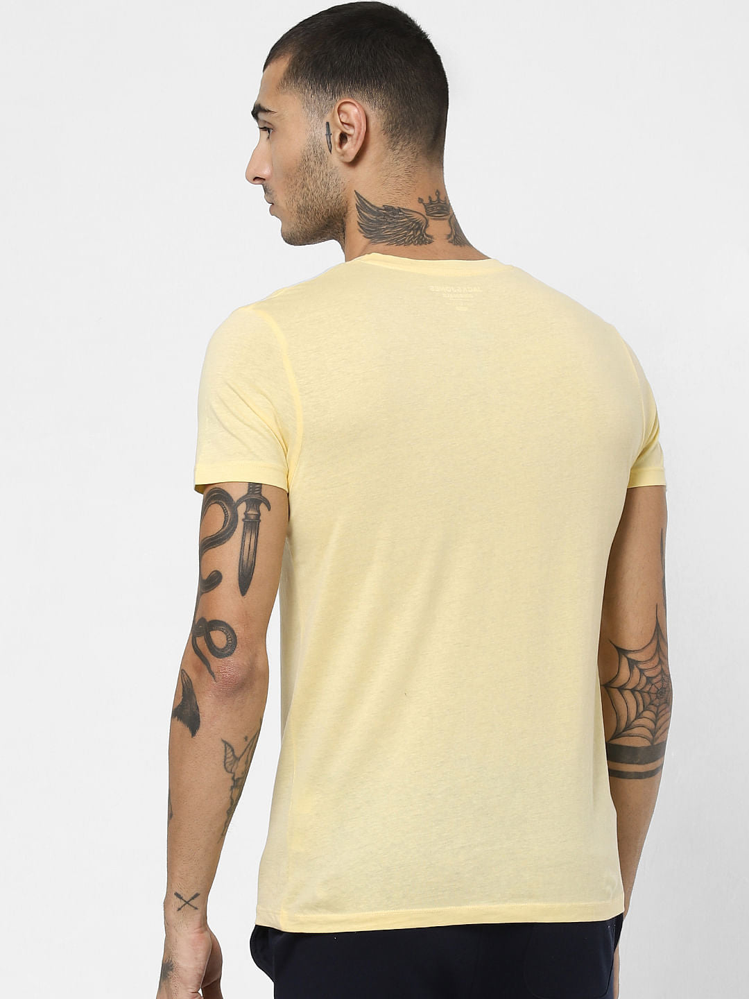 Yellow Graphic Print Crew Neck T-shirt