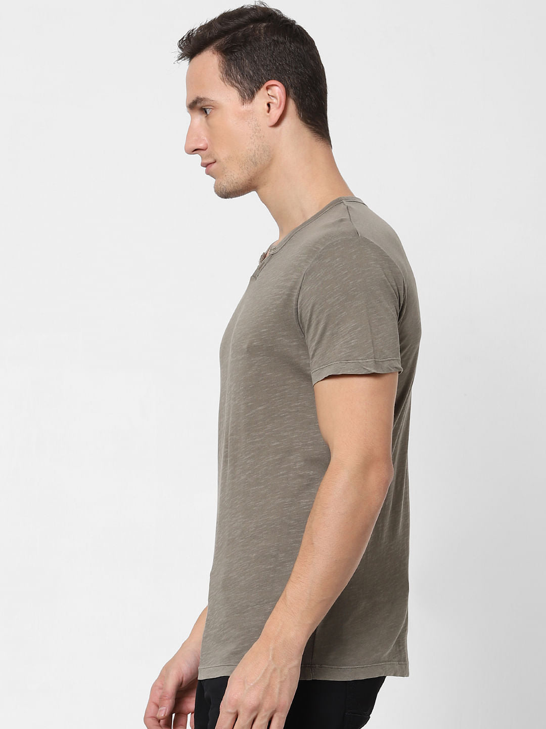 Light Brown V Neck T-shirt