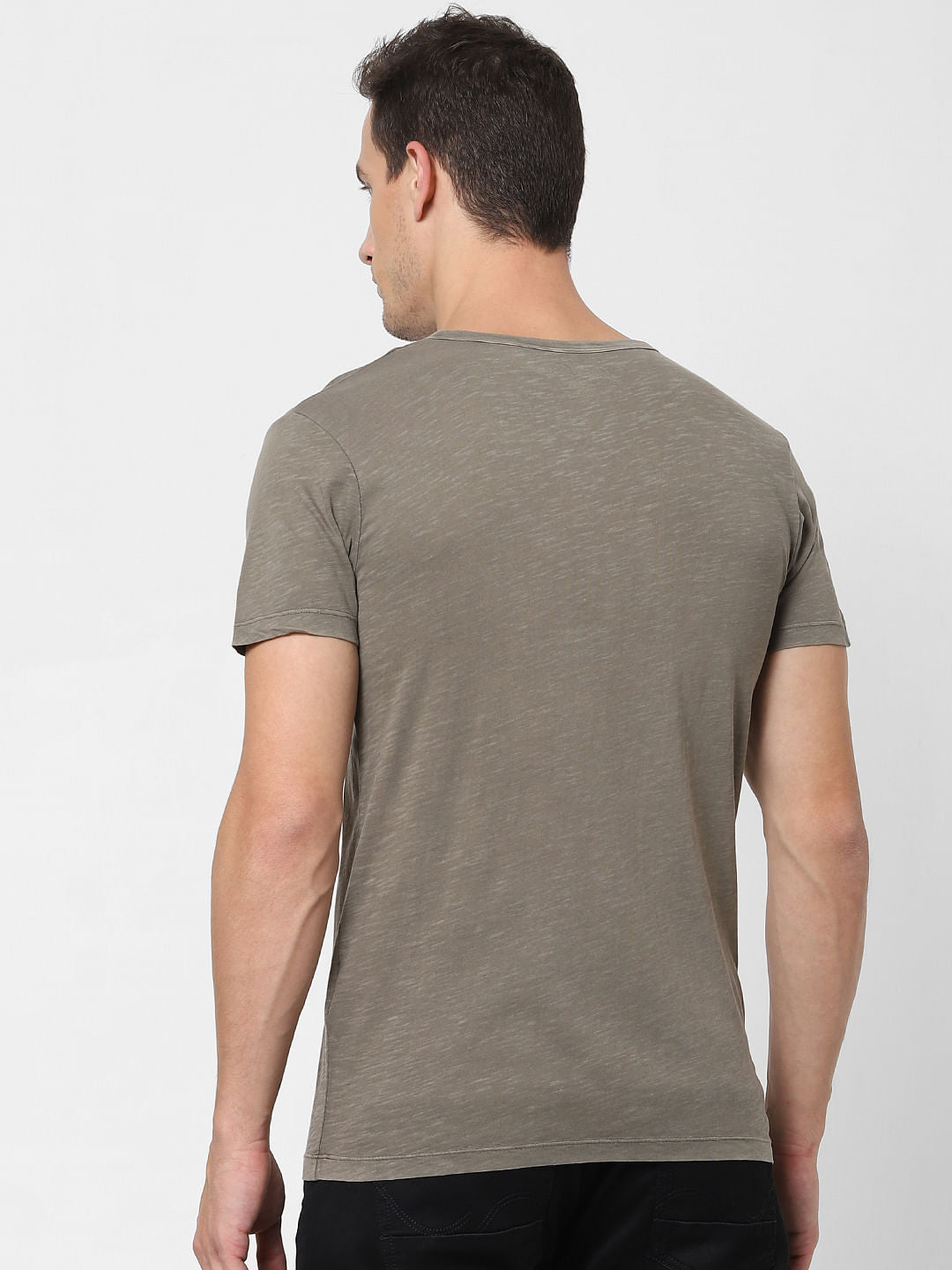 Light Brown V Neck T-shirt