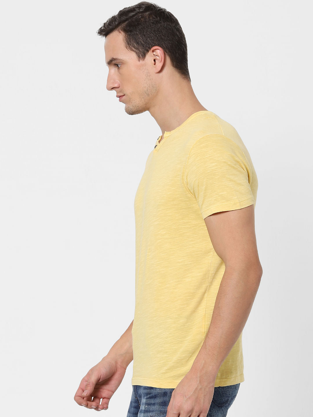 Yellow V Neck T-shirt