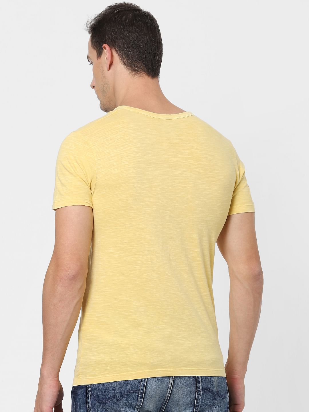 Yellow V Neck T-shirt