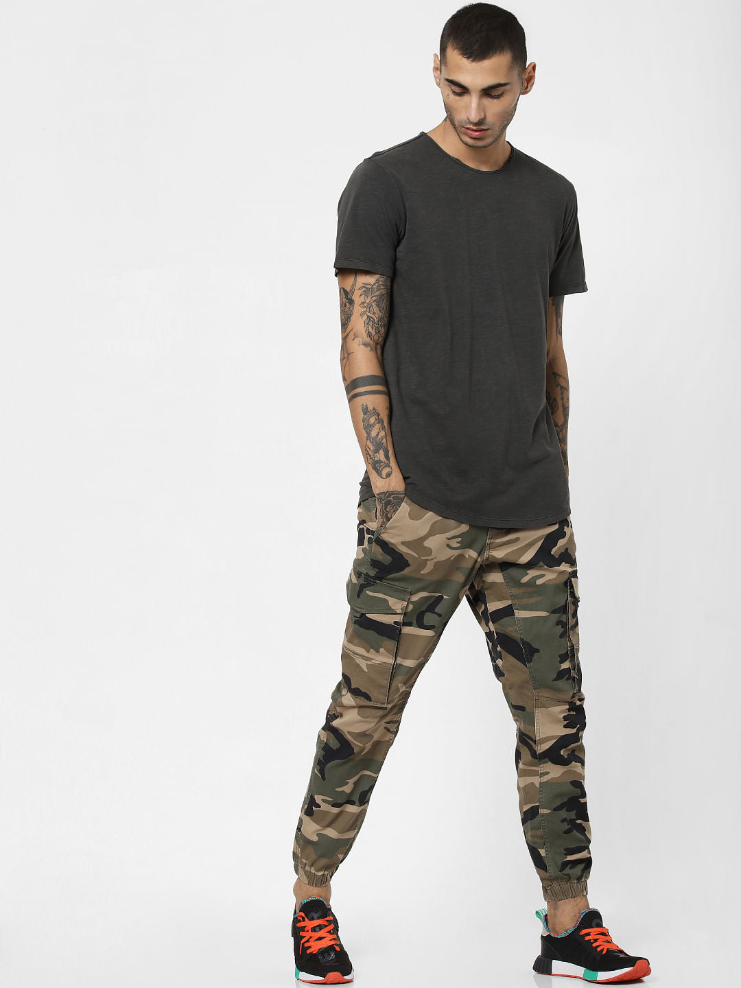 Black Washed Crew Neck T-shirt